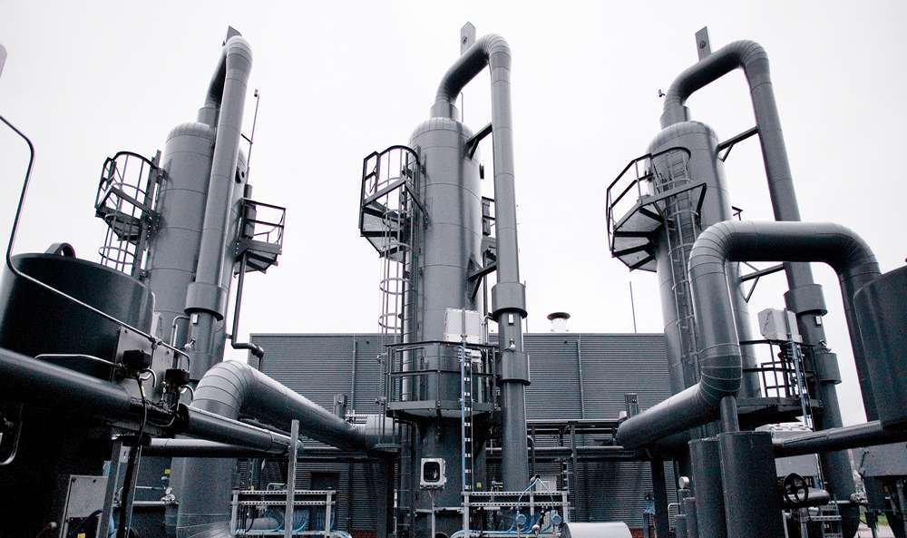 Gasspeicher in Frontalansicht