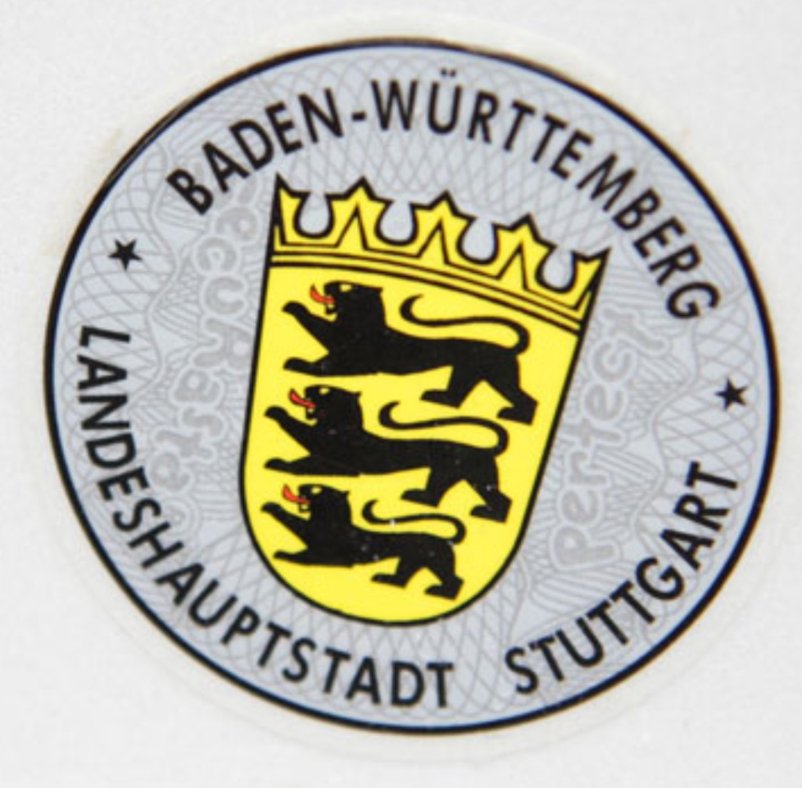 Foto von dem Wappen von Baden-Württemberg, Landeshauptstadt Stuttgart