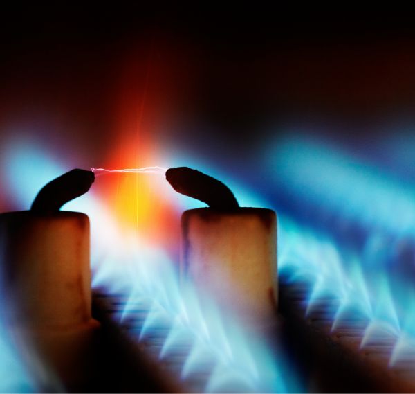 Flamme in einer Gastherme