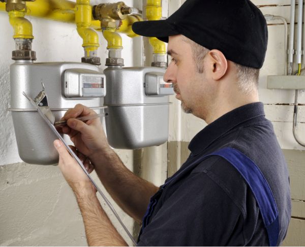 Monteur am Gaszähler