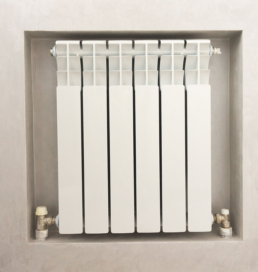 Nahaufnahme Heizkörpernische