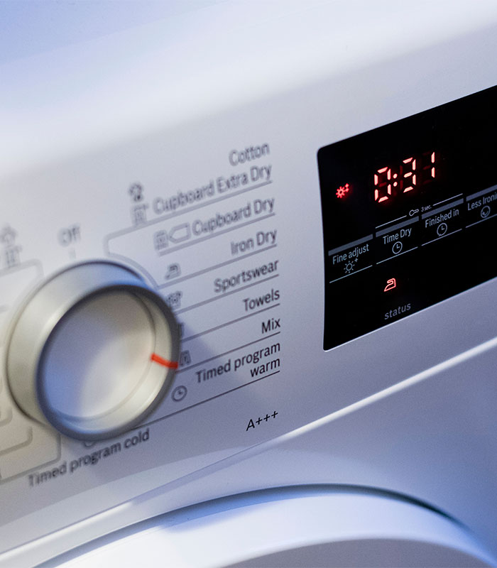 Nahaufnahme Trockner Anzeige